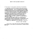 Report of the Report of the Committee on Education, 1939; Letter to the Council of the American Institute of Accountants from the Chairman 1939; Letter to the Council of the American Institute of Accountants from the Chairman