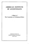 Report of the Committee on Professional Ethics, adopted by the Council of the American Institute of Accountants, May 14, 1940. by George Cochrane and American Institute of Accountants. Committee on Professional Ethics