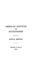 Annual meeting, October 17 and 18, 1933. by American Institute of Accountants