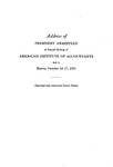 Address of President Armistead at annual meeting of American Institute of Accountants held in Boston, October 14-17, 1935. by Geo. Armistead