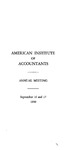 Annual Meeting, September 16 and 17, 1930 by American Institute of Accountants