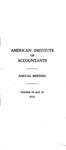 Annual meeting, October 18 and 19, 1932. by American Institute of Accountants