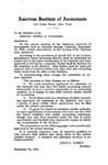 Letter to the members of the American Institute of Accountants, September 30, 1930. (Referendum ballot on amendments to by-laws.) by John L. Carey and American Institute of Accountants