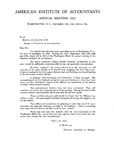 Letter re: Annual meeting 1925. by A. M. Pullen and American Institute of Accountants. Committee on Meetings