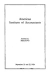 Annual meeting September 21 and 22, 1926. by American Institute of Accountants