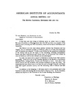 Letter re: Annual Meeting 1926, Atlantic City, N. J., September 20, 21, 22, & 23 by Reynold E. Blight and Amrican Institute of Accountants. Committee on Meetings