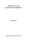 Report of the Board of Examiners, September, 1921 by John B. Niven and American Institute of Accountants. Board of Examiners