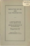 Depletion of oil and gas properties. (Paper read before the Regional meeting of the American Institute of Accountants, Dallas, Tex.,, Oct. 26-7, 1923.) by Joseph McElroy