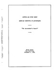 Meeting of the Lecture and Study Group of the American Institute of Accountants, New York, December 6, 1935. Accountant's Report by American Institute of Accountants