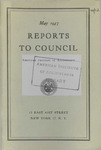 Reports to Council, May 1947.