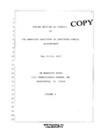 Spring Meeting of Council, May 21-23, 2017 Washington, D. C. Volume 1 by American Institute of Certified Public Accountants.Council