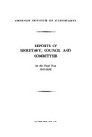 Reports of Secretary, Council and committees for the fiscal year 1935-1936. by American Institute of Accountants