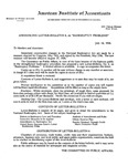 Letter dated July 14, 1926, announcing Letter-bulletin 6, on bankruptcy problems. by American Institute of Accountants. Bureau of Public Affairs