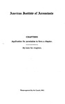 Chapters--Application for Permission to Form a Chapter; By-laws for Chapters; Forms Approved by the Council, 1923. by American Institute of Accountants