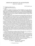 Letter from John B. Niven, President, Executive Committee, American Institute of Accountants, to Members and Associates of the AIA Re: Consideration of a Communication from Homer S. Pace, Chairman, Committee on Public Affairs, Addressed to the President of the Institute, Relative to the Work and Finances of the Committee. by John B. Niven and American Institute of Accountants. Executive Committee
