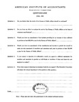 Questionnaire, April 1925. by American Institute of Accountants. Executive Committee