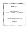 Roster, Minnesota chapter, American Institute of Accountants; certified public accountants of Minnesota. 1925 by American Institute of Accountants. Minnesota Chapter