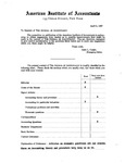 Survey Form, From John L. Carey, Secretary, American Institute of Accountants, to Readers of the Journal of Accountancy, Asking for Readers' Opinions and Suggestions on Articles. by John L. Carey and American Institute of Accountants. Committee on Publication