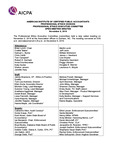 Open Meeting Minutes, November 6, 2019 by American Institute of Certified Public Accountants. Professional Ethics Division. Professional Ethics Executive Committee