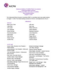 Open meeting minutes, August 11, 2020 by American Institute of Certified Public Accountants. Professional Ethics Division. Professional Ethics Executive Committee