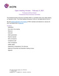 Open meeting minutes — February 9, 2021 by American Institute of Certified Public Accountants. Professional Ethics Division. Professional Ethics Executive Committee