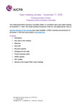 Open meeting minutes — November 17, 2020 by American Institute of Certified Public Accountants. Professional Ethics Division. Professional Ethics Executive Committee