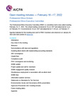 Open meeting minutes — February 16 –17, 2022 by American Institute of Certified Public Accountants. Professional Ethics Division. Professional Ethics Executive Committee