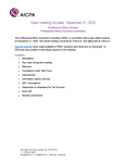 Open meeting minutes —December 21, 2020 by American Institute of Certified Public Accountants. Professional Ethics Division. Professional Ethics Executive Committee