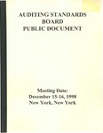 Auditing Standards Board Public Document, Meeting Date: July 29, 1998 New York, NY