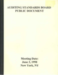 Auditing Standards Board Public Document, Meeting Date: June 3, 1998 New York, NY