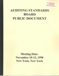 Auditing Standards Board Public Document, Meeting Date: November 10-12, 1998 New York, New York