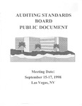 Auditing Standards Board Public Document, Meeting Date: September 15-17, 1998 Las Vegas, NV