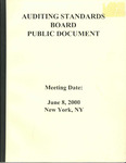 Auditing Standards Board Public Document, Meeting Date: June 8, 2000, New York, NY by American Institute of Certified Public Accountants. Auditing Standards Board