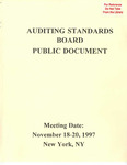 Auditing Standards Board Public Document: Meeting Date: November 18-20, 1997, New York, NY
