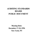 Auditing Standards Board Public Document, Meeting Date: December 17-18, 1996, New York, NY