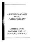 Auditing Standards Board Public Document, Meeting Date: December 12-13, 1995 by American Institute of Certified Public Accountants. Auditing Standards Board