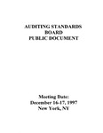 Auditing Standards Board Public Document, Meeting Date: December 16-17, 1997, New York, NY by American Institute of Certified Public Accountants. Auditing Standards Board