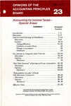 Accounting for income taxes : special areas; Opinions of the Accounting Principles Board 23; APB Opinion 23 by American Institute of Certified Public Accountants. Accounting Principles Board