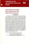 Accounting for convertible debt and debt issued with stock purchase warrants; Opinions of the Accounting Principles Board 14; APB Opinion 14
