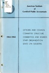 Officers and council, committee structure, committees and boards, staff organization, state CPA societies, 1964-1965