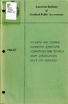 Officers and council, committee structure, committees and boards, staff organization, state CPA societies, 1966-67