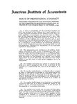 Rules of professional conduct: including amendments and additions prepared by the Committee on Professional Ethics and approved by the Council prior to September 30, 1919 by American Institute of Accountants. Committee on Professional Ethics