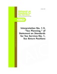 Interpretation no. 1-2, "Tax planning," of Statement on standards for tax services no. 1, Tax return positions by American Institute of Certified Public Accountants. Tax Executive Committee