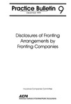 Disclosures of fronting arrangements by fronting companies; Practice Bulletin 9 by American Institute of Certified Public Accountants. Insurance Companies CommitteeAmerican