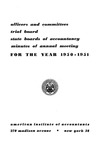 Officers and committees, trial board, state boards of accountancy, minutes of annual meeting for the year 1950-51 by American Institute of Accountants
