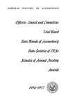 Officers, council and committees, trial board, state boards of accountancy, state societies of CPAs,minutes of annual meeting, awards, 1956-57 by American Institute of Accountants