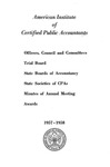 Officers, council and committees, trial board, state boards of accountancy, state societies of CPAs,minutes of annual meeting, awards, 1957-58