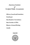 Officers, council and committees, trial board, state boards of accountancy, state societies of CPAs,minutes of annual meeting, awards, 1958-59