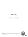 Accounting -- a social force: pattern speech