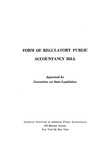Form of Regulatory Public Accountancy Bill by American Institute of Certified Public Accountants. Committee on State legislation